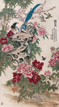 birds and butterfly old Chinese Oil Paintings
